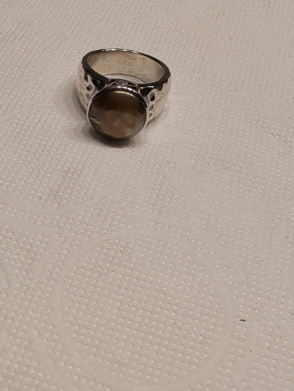 Silpada Bronze Coin Pearl in Hammered Sterling Silver